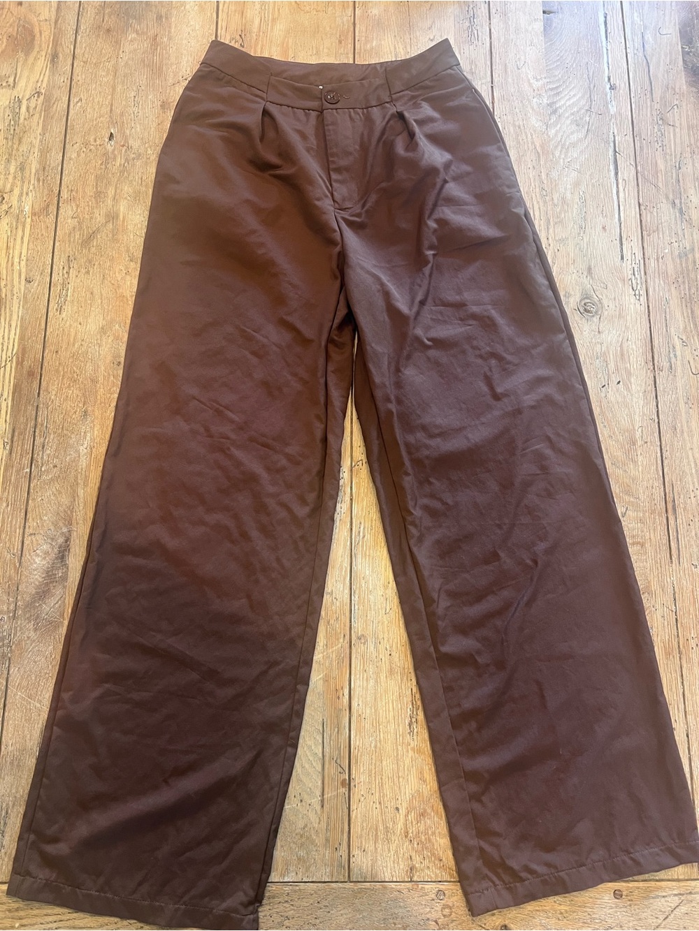 Le Lis Womens Dark Brown uWide-Leg Trouser Luxury Fabric Acedemia Size Small